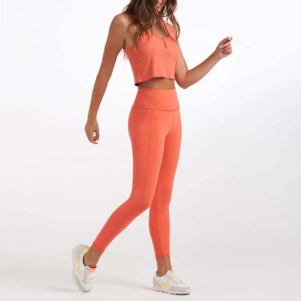 Vuori Studio Pocket Legging Grapefruit Orange Size Small